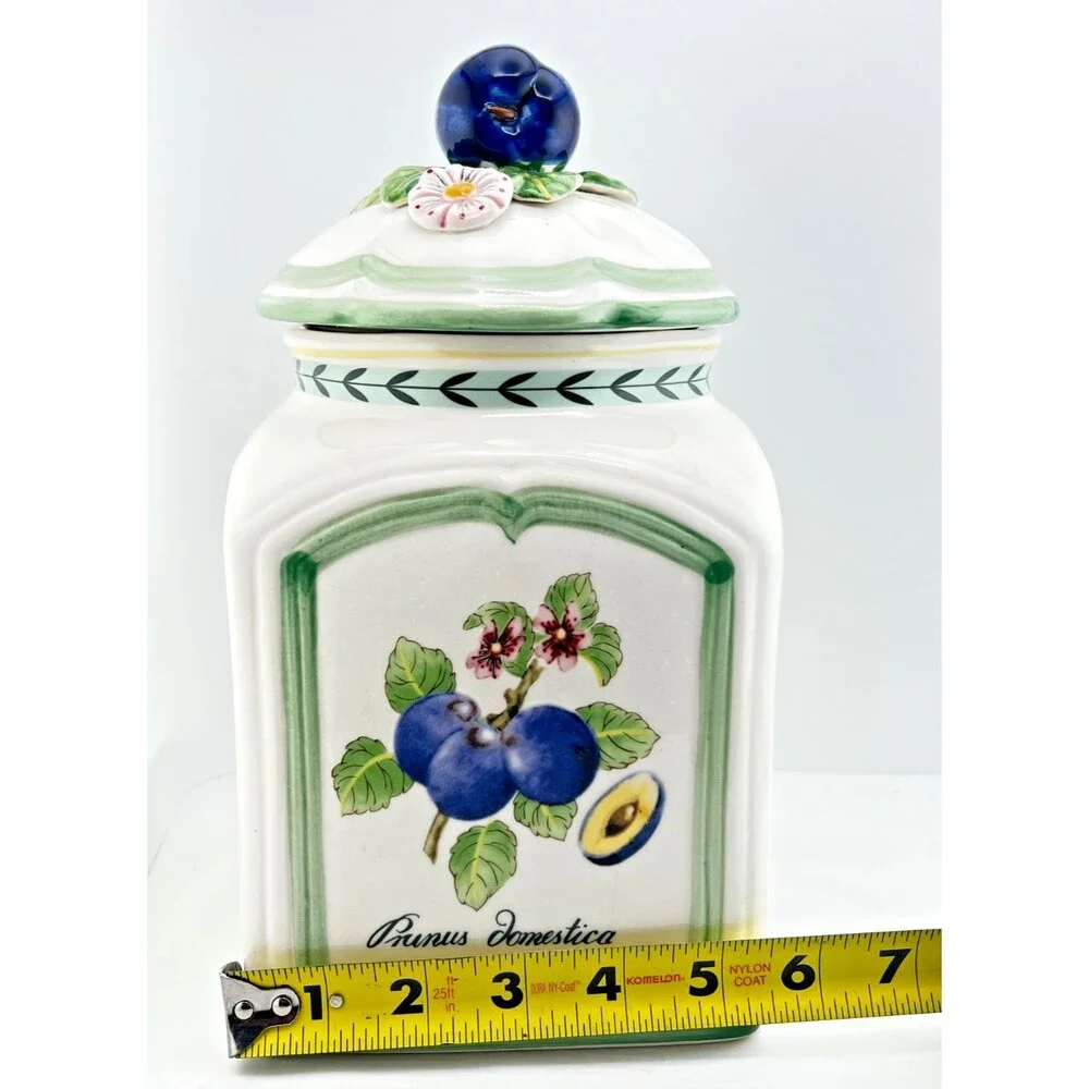Villeroy & Boch Canister French Garden Charm Prunus Plum Cottagecore Granny EUC